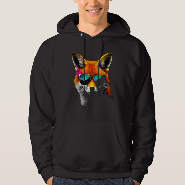 Fox Sunglasses  Animal Fox 1 Hoodie (Vorderseite)