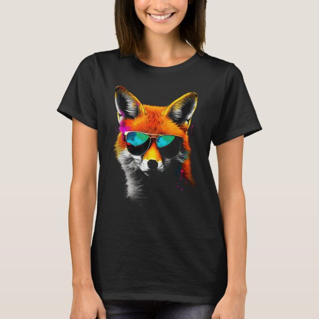 Fox Sunglasses  Animal Fox 1 T-Shirt (Vorderseite)