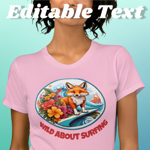 Fox surfing Wild über Surfen bearbeitbar T-Shirt
