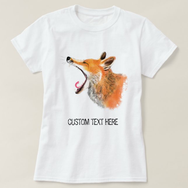 Fox-T - Shirt mit benutzerdefiniertem Text (Design vorne)