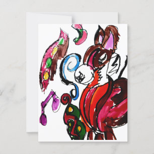 Fox Tance Herbst Postkarte