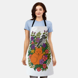 Fox, Taube und Blume Schürze