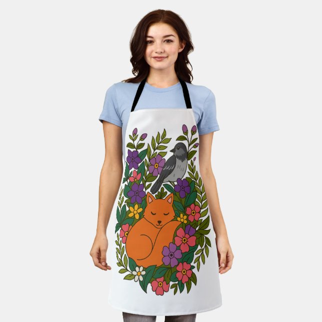 Fox, Taube und Blume Schürze (Getragen)