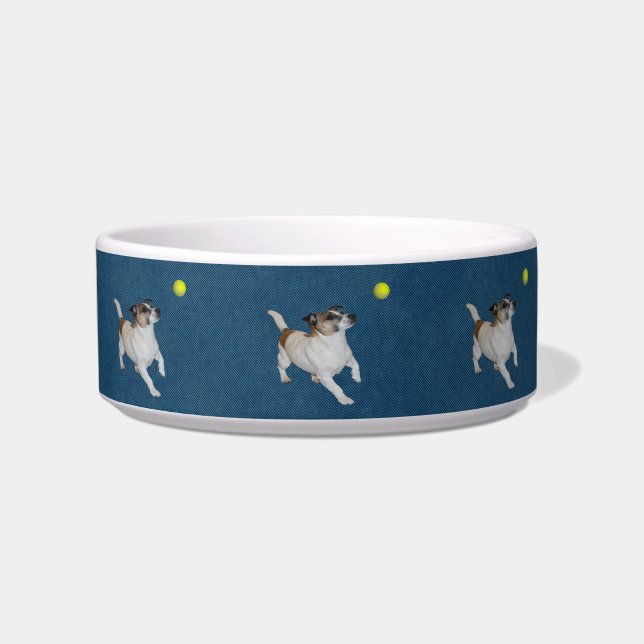Fox Terrier Ball Trance, Keramik Pet Bowl Napf (Vorderseite)