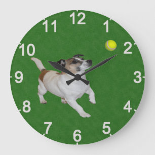 Fox Terrier Ball Trance, Wall Clock Große Wanduhr