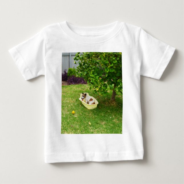 Fox Terrier Bathtime, Baby Tshirt (Vorderseite)