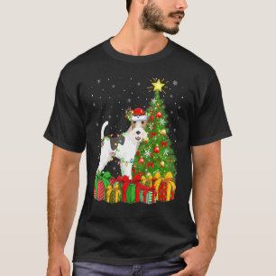 Fox Terrier Beleuchtung Xmas Baum Santa Fox Terrie T-Shirt