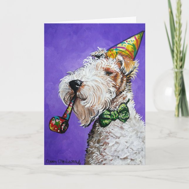 Fox Terrier Birthday Karte (Vorderseite)