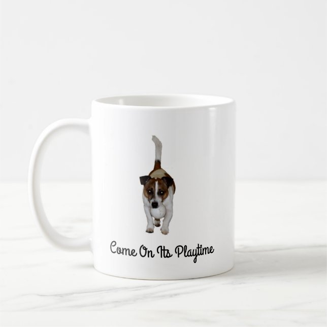 Fox Terrier, der in einen Baum sprang, Kaffeetasse (Links)