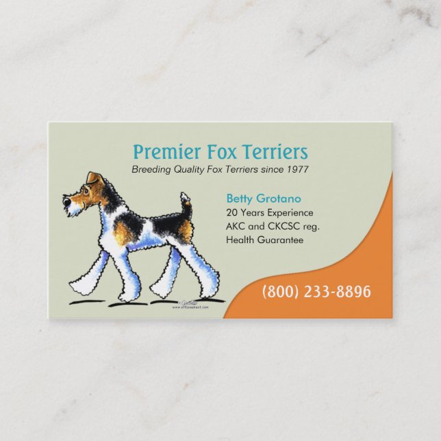 Fox Terrier Dog Breeder Puppy Business Visitenkarte (Vorderseite)