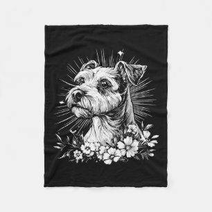 Fox Terrier Dog Lover Retro Style Tattoo Fleecedecke