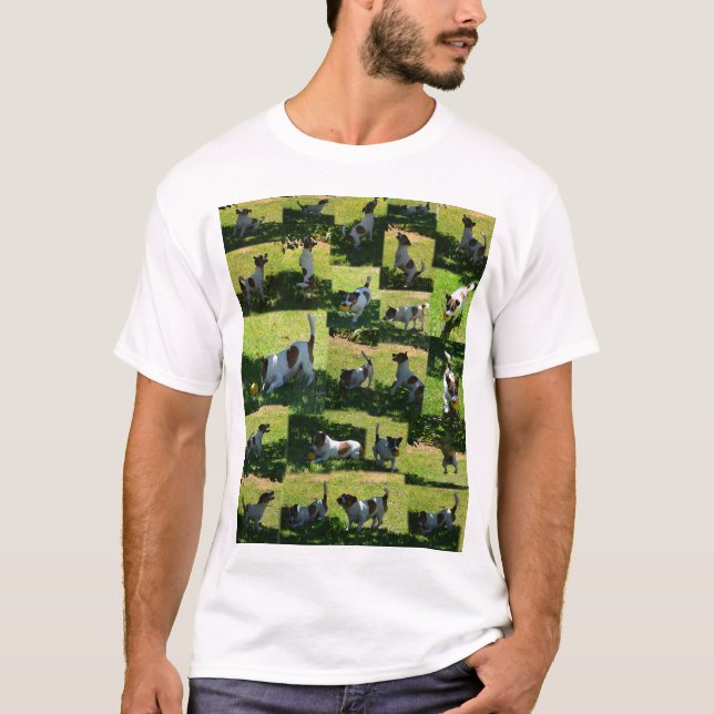 Fox Terrier Foto Collage, T-Shirt (Vorderseite)