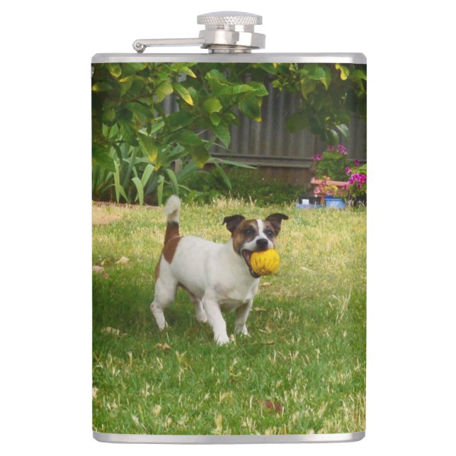 Fox Terrier Happy Days Flachmann (Vorderseite)