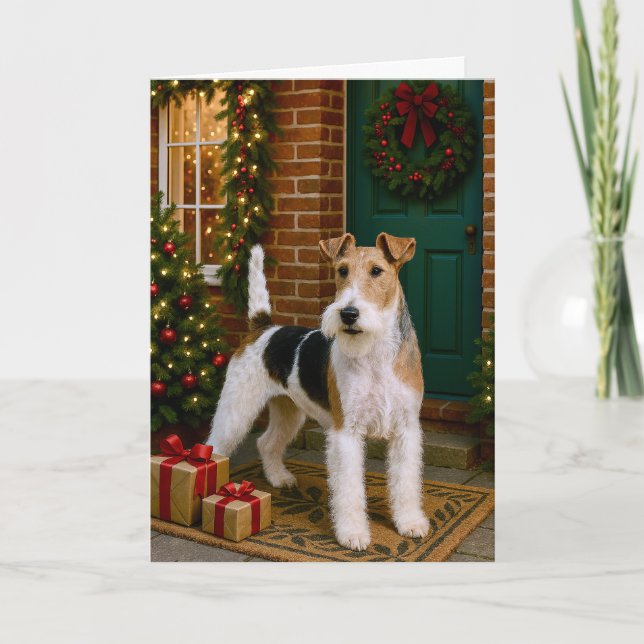 Fox Terrier Holiday Card Feiertagskarte (Vorderseite)