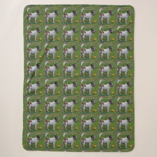 Fox Terrier mit seinem gelben Ball Lg Sherpa Blank Sherpadecke
