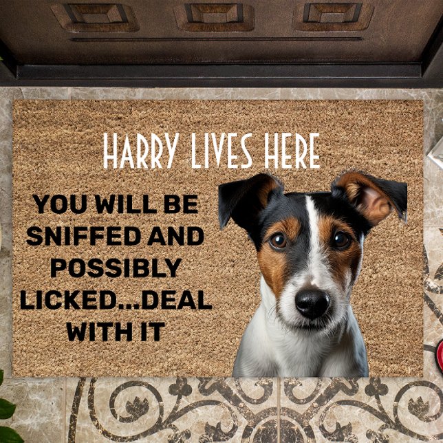Fox Terrier personalisierte lustige Tür Fußmatte (Von Creator hochgeladen)