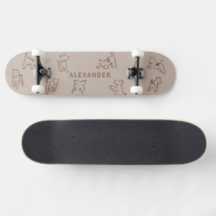 Fox Terrier personalisiertes Namens-Skateboard Skateboard