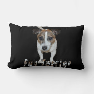 Fox Terrier und Logo, Lumbalkissen Lendenkissen