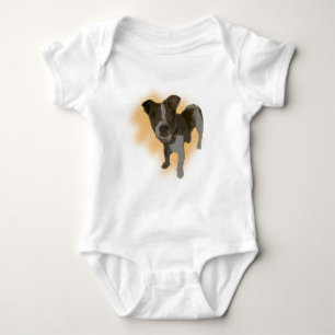 Fox Terrier Watercolor, Baby Bodysuit Strampler