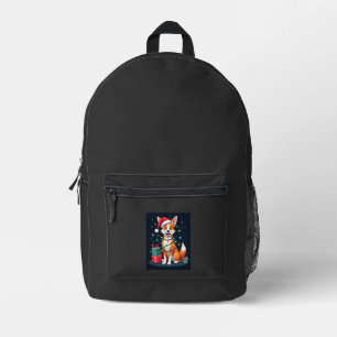Fox Terrier Xmas Beleuchtung Santa Fox Terrier Hun Bedruckter Rucksack