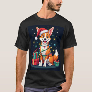 Fox Terrier Xmas-Beleuchtung Santa Fox Terrier Hun T-Shirt