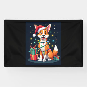 Fox Terrier Xmas Licht Santa Fox Terrier Dog Ch Banner