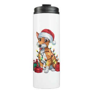 Fox Terrier Xmas Licht Santa Fox Terrier Dog Ch Thermosbecher