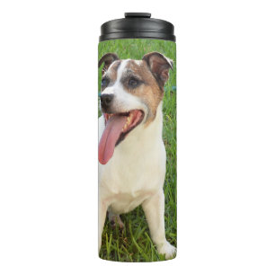 Fox Terrier, Zunge in der Wange, Thermosbecher