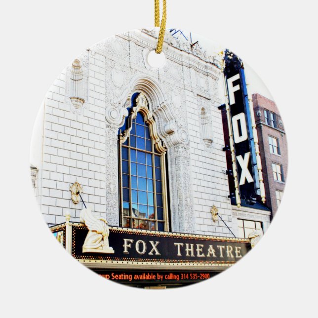 Fox Theater, St. Louis, Weihnachtsschmuck, Keramik Ornament (Vorne)