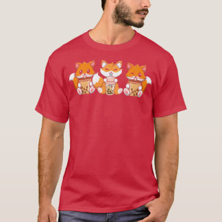 Fox Threesome japanische Süße Tier Bubble Gum Tee