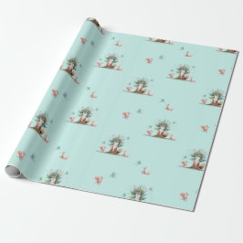 Fox Tree Wrapping Paper Geschenkpapier