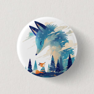 Fox treffen Kosmischer Fuchs Geist in Sternenhimme Button