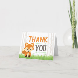 Fox Tribal Woodland Camper Kinderdusche Danke, C Dankeskarte