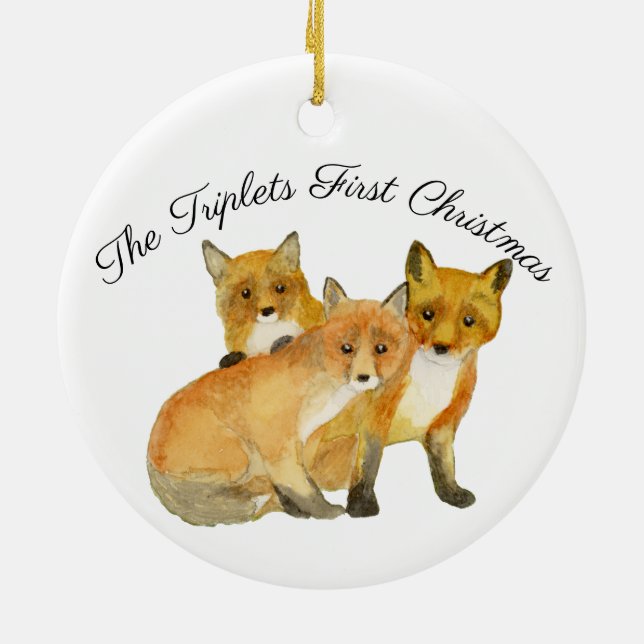 Fox Triplets Keramik Ornament (Hinten)