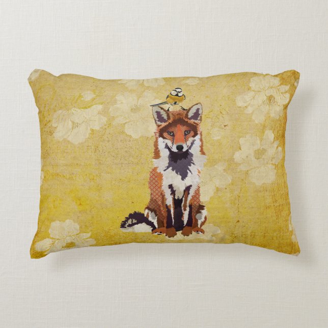 Fox u. wenig Goldvogel-Kissen Zierkissen (Vorderseite)