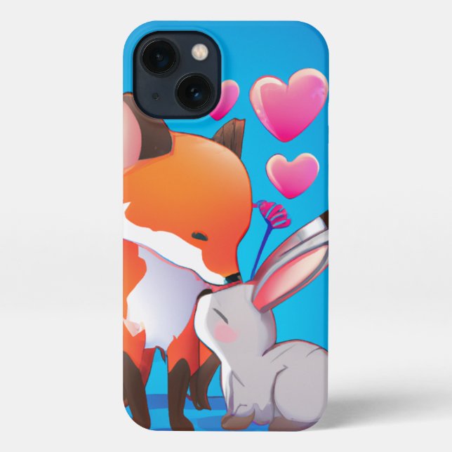 Fox und Bunny Liebe iPhone Hülle (Rückseite)
