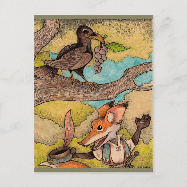 Fox und Crow Postkarte (Vorderseite)