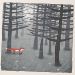 Fox und Forest Schal<br><div class="desc">Ein einziger wilder roter Fuchs steht unter Kiefern in einem dunklen Wald. Ein Landschaftsbild für Tiere,  Natur und Wildtiere. Originelle Kunst von Nic Squirrell.</div>