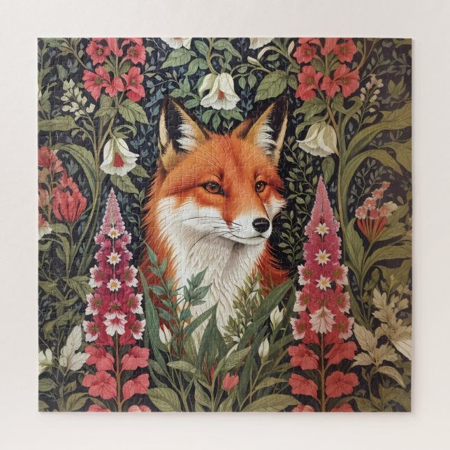 Fox und Foxglove Blume William Morris Inspiriert (Vertikal)