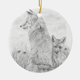 Fox und Kit Keramik Ornament