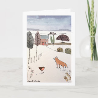 Fox- und Robin-Weihnachtskarte Feiertagskarte