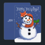 Fox und Snowman Happy Hollydays! So Niedlich<br><div class="desc">So niedlich! Snowman freut sich,  seinen Fuchsfreund cool behalten! Designed by Cherie's Art(c)2023</div>