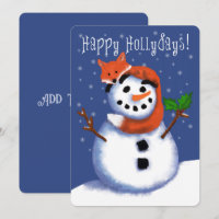 Fox und Snowman Happy Hollydays! So Niedlich