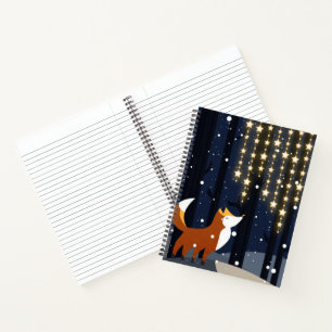 Fox- und Sternhellsaiten im Winterschneewald Notizbuch