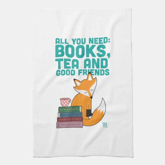 Fox und Tee Books&Friends Tee-Tuch Küchentuch (Vertikal)