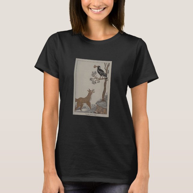 Fox und The Crow - Aesop's Fables T-Shirt (Vorderseite)