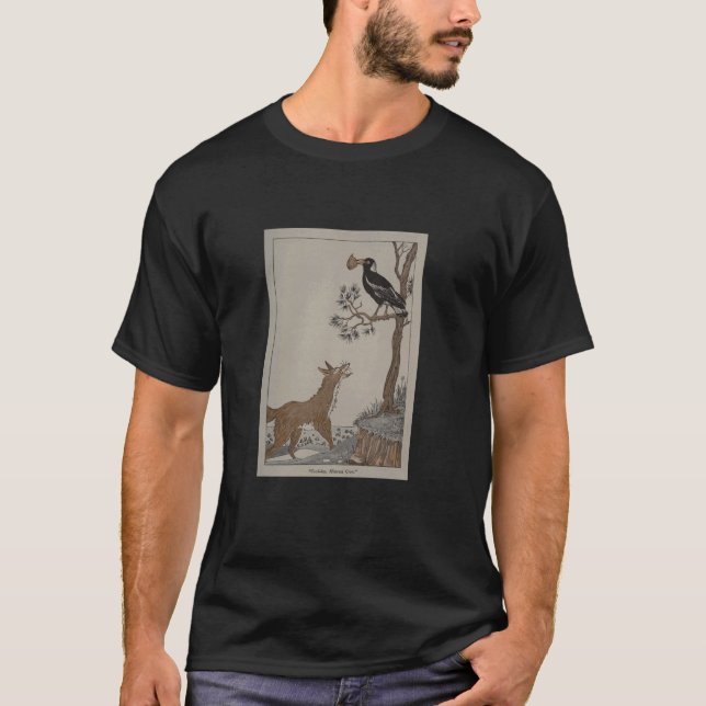Fox und The Crow - Aesop's Fables T-Shirt (Vorderseite)