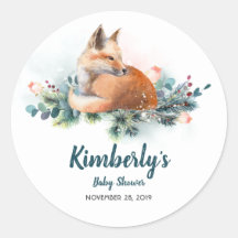 Fox- und Winter-Woodland-Kinderdusche