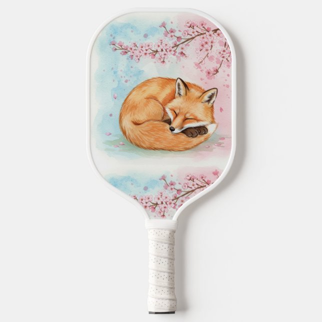 Fox Under Cherry Blossom Pickleball Paddle (Vorderseite)