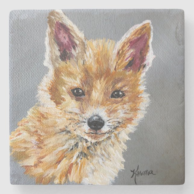 Fox-Untersetzer Steinuntersetzer (Vorderseite)